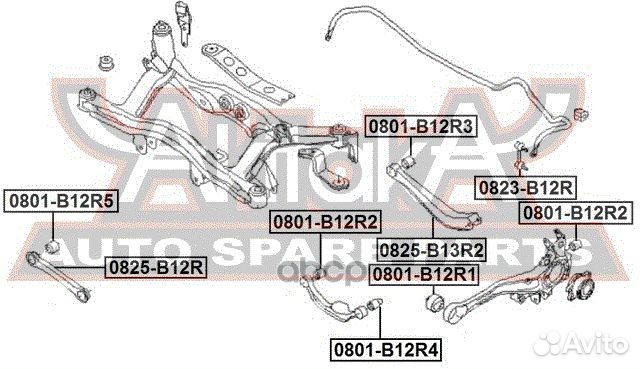 Сайлентблок задней цапфы 0801-B12R1 asva