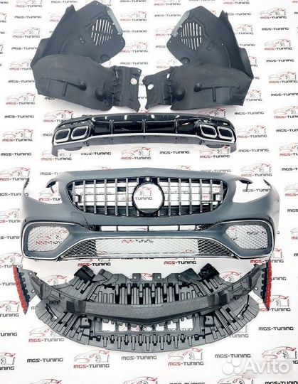 Бампер S65 рест+диффузор и насадки S-coupe C217