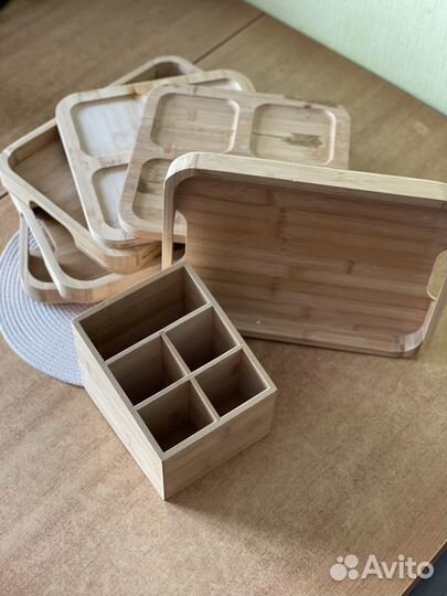 Поднос+органайзер бамбук