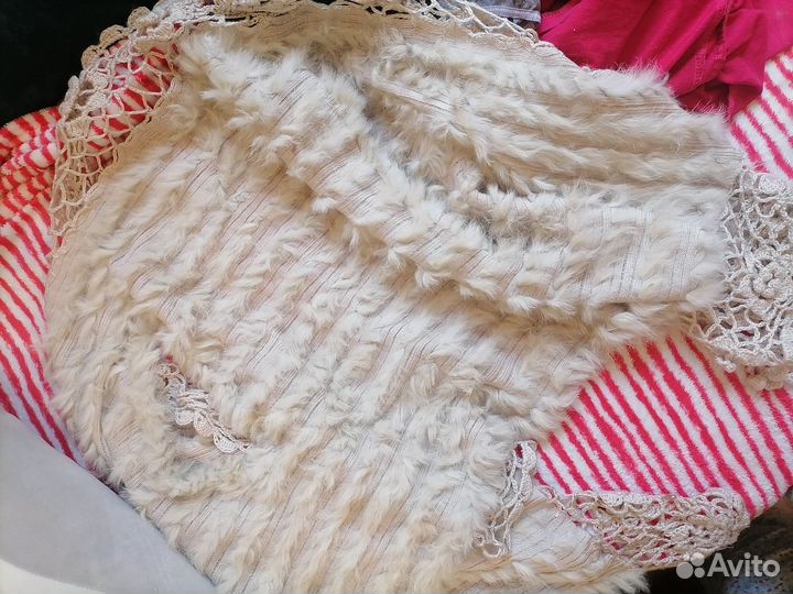 Накидка мех +вчзаное кружево