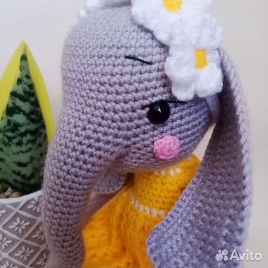 Интерьерная вязаная игрушка Слоняшка