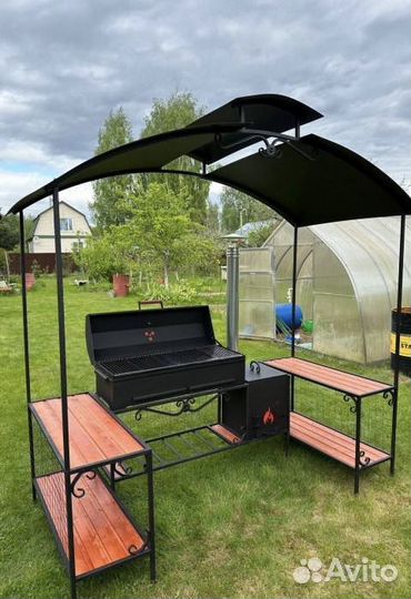 Мангал с печью под казан