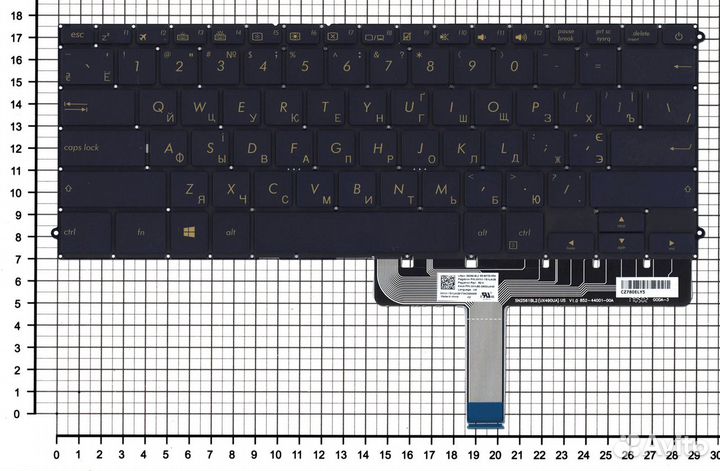 Клавиатура для Asus ZenBook 3 Deluxe UX490UA черна