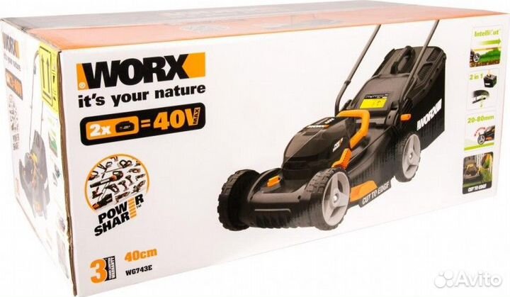 Газонокосилка аккумуляторная Worx WG743E