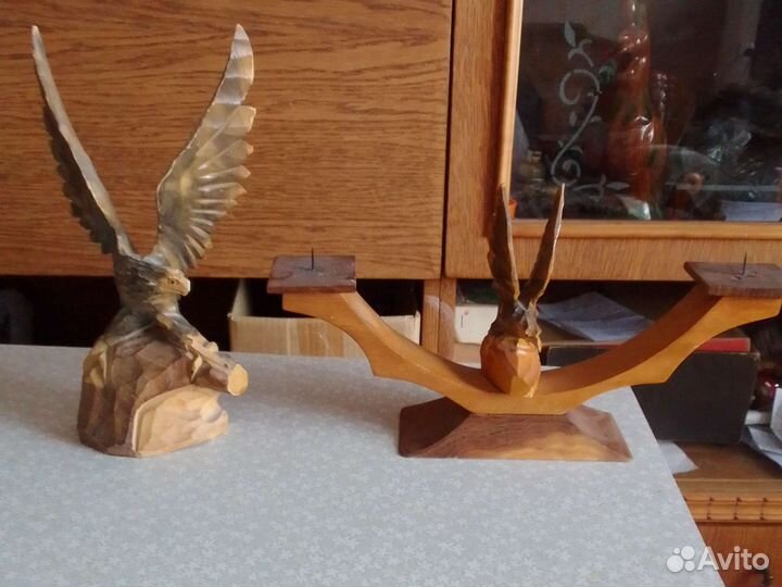 Статуэтка дерево орел подсвечник СССР
