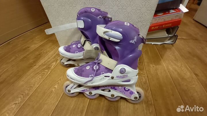 Роликовые коньки раздвижные, 33-37 размер