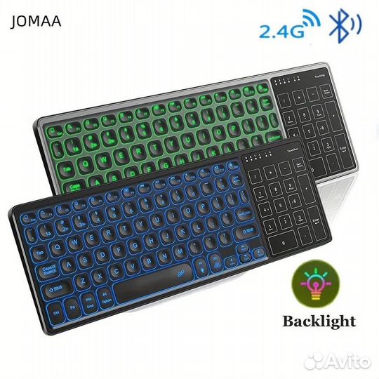 Jomaa LED Клавиатура беспроводная Cherry MX Silent