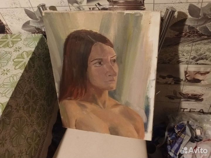 Картина маслом на холсте девушка
