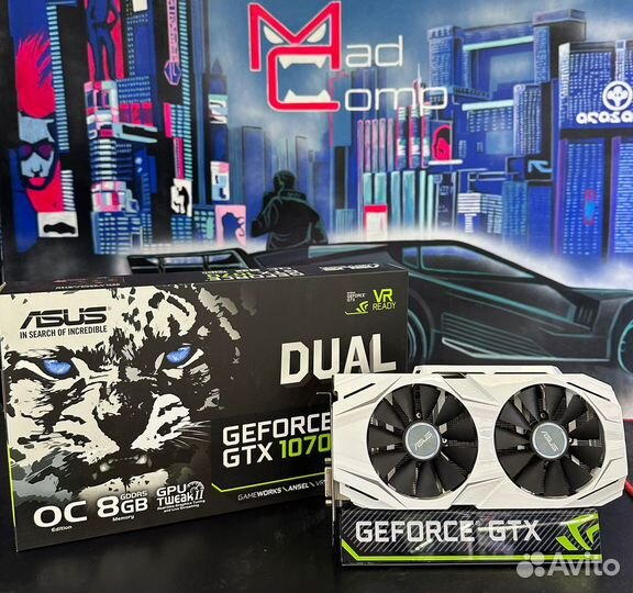 Видеокарта Asus GTX 1070 8Gb dual-GTX1070-O8G