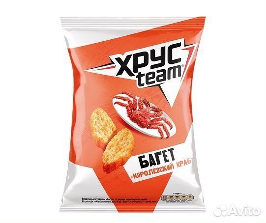 Сухарики Хрусteam Багет Королевский Краб 60г