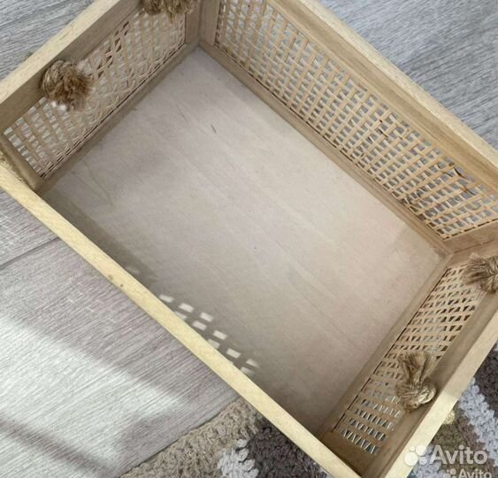 Ящик / корзина / короб плетенный деревянный
