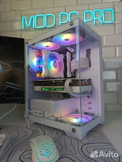 Мощный игровой пк Intel полный комплект белый