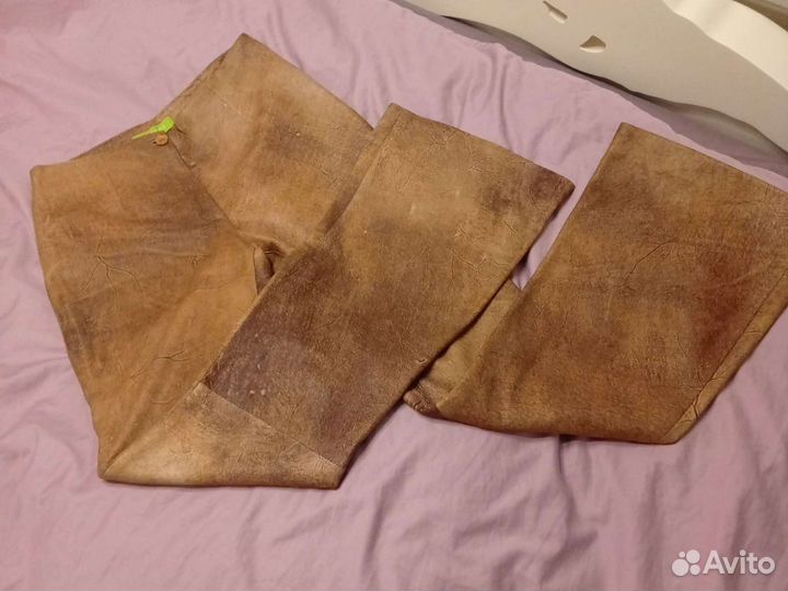 Кожаные брюки клеш