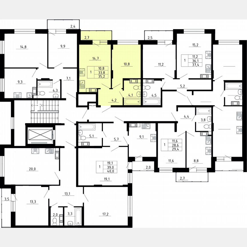 1-к. квартира, 33,8 м², 5/8 эт.