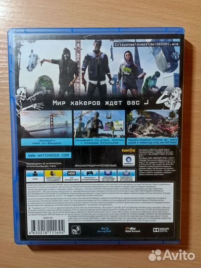 Watch dogs 2 диск для ps4