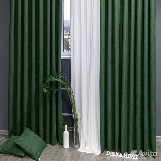 Шторы канвас эдем малахит новые пошив