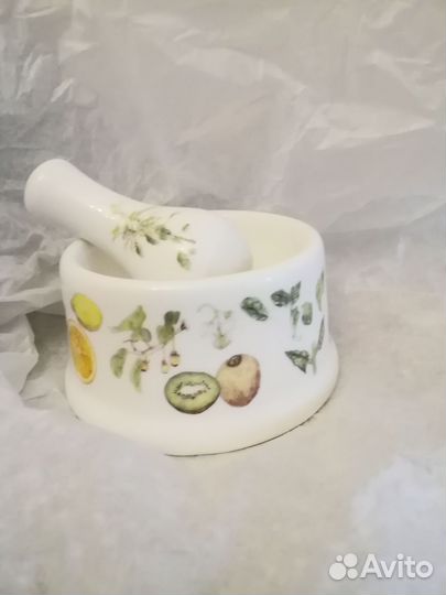 Ступка с пестиком фарфоровая