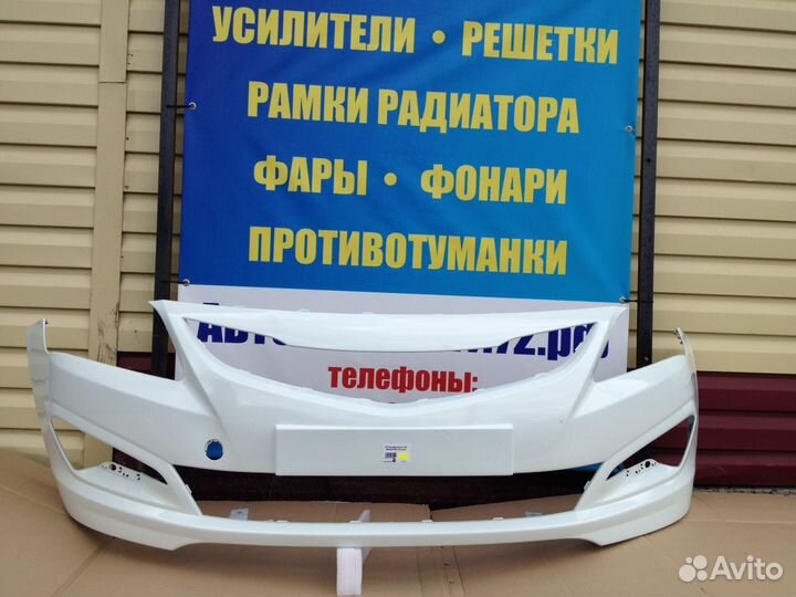 Бампер передний в цвет Hyundai Solaris 2014-2016