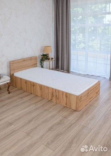 Кровать с матрасом 90х200 односпальная