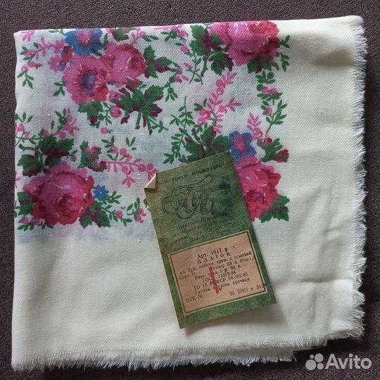 Павловопосадский платок, СССР, с розами