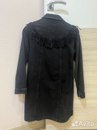 Джинсовое черное платье zara