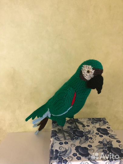 Вязаные птички Каштановолобый ара