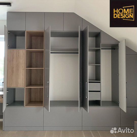 Шкаф распашной с фрезерованными фасадами