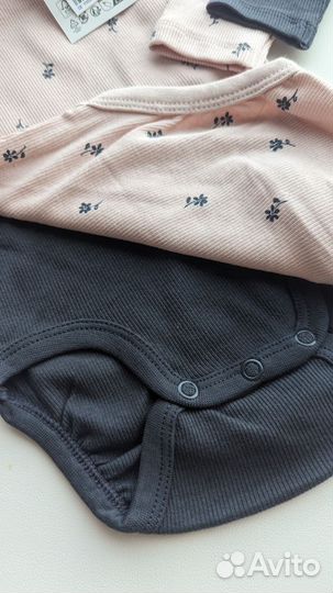 Новые нарядные боди в рубчик h&m 68