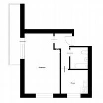 1-к. квартира, 29,5 м², 3/9 эт., Москва