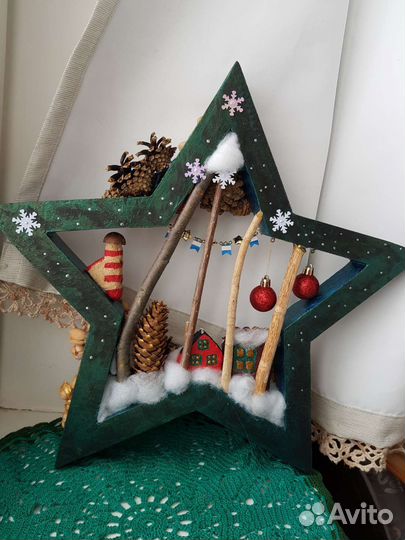 Новогодняя композиция подарок ручной работы