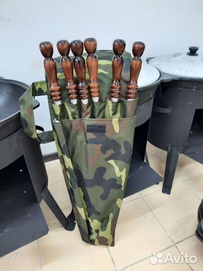 Шампура в чехле + походный мангал набор