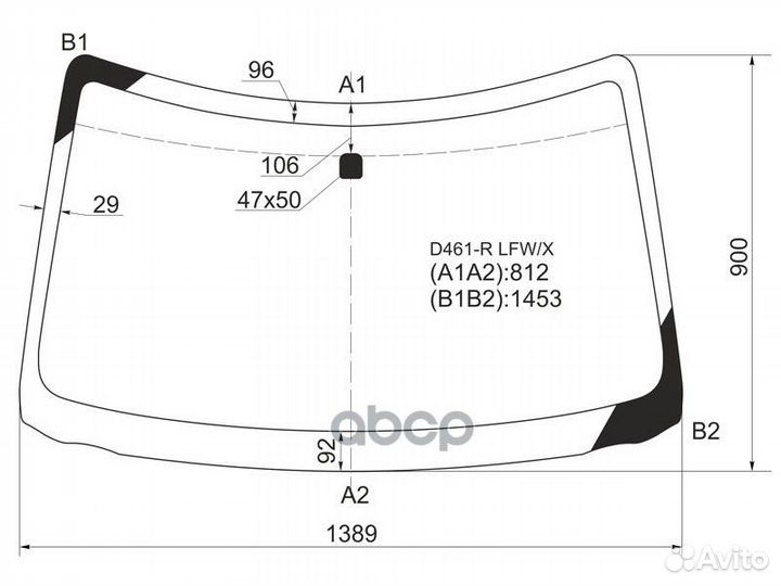 Стекло лобовое mazda verisa 04-15 D461-R LFW/X XYG