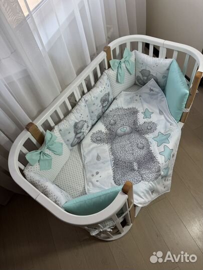 Бортики в кроватку, простынь и одеяло