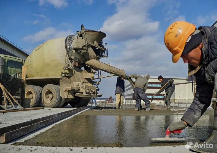 Бетон M100. Зaливкa. Дocтавка. от 3 куб