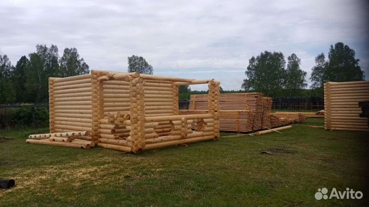 Изготовим срубы из оцилиндрованного бревна