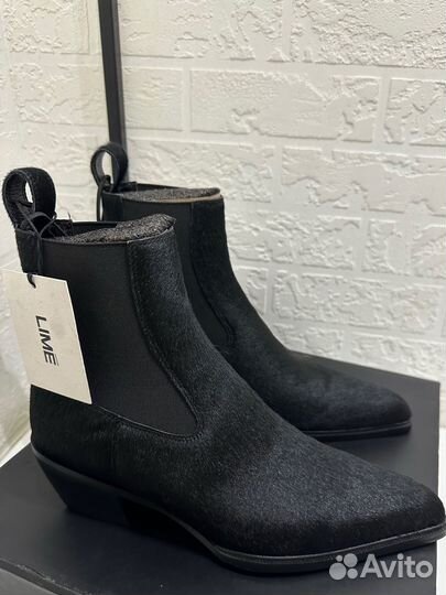 Новые казаки Lime 38 ботинки сапоги мех пони