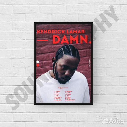 Kendrick Lamar - damn. Музыкальный постер