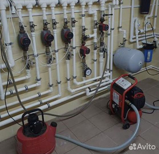 Промывка отопления. Опрессовка. Антифриз