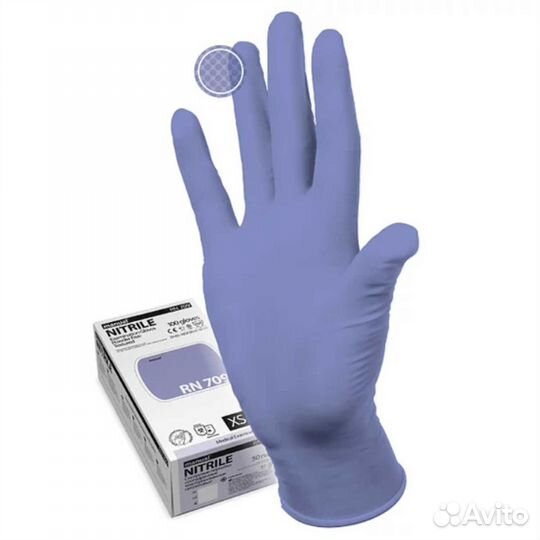 Перчатки нитриловые светло-сиреневые повышенной пр