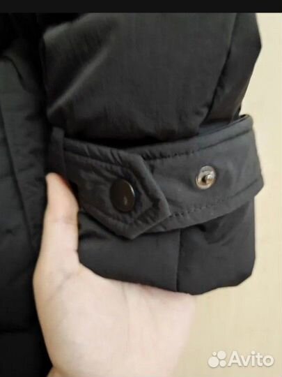 Пальто стеганое женское 46 разм. Чёрное длинное