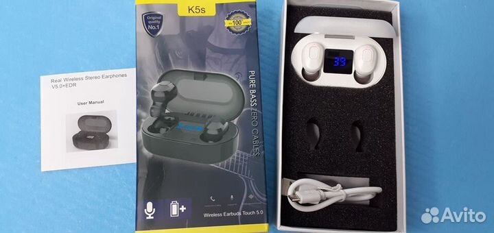 Наушники Вакуумные Беспроводные K5s ЖК дисплей