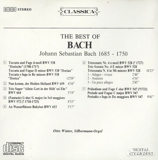 The Best of Bach - Аудио компакт-диск