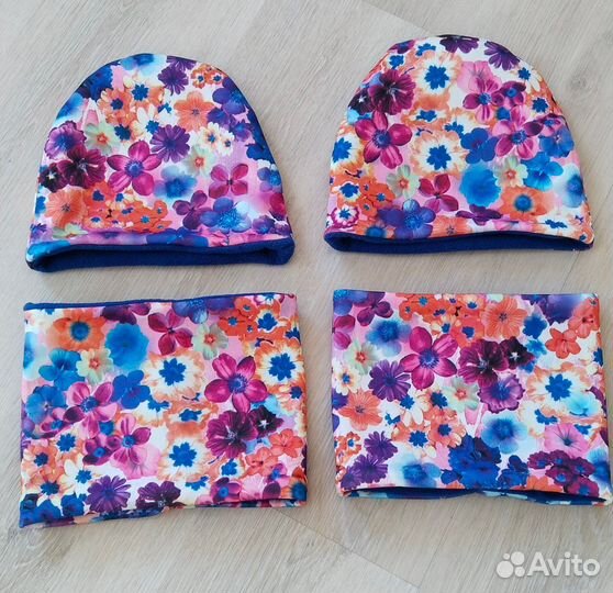 Шапка + снуд (комплект для двойни)