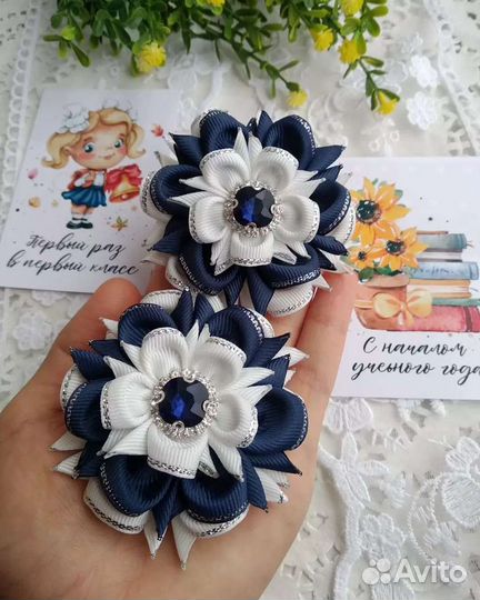 Заколки, бантики, резинки, ободки, школьные бантик