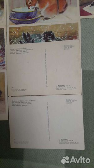 Открытки сср 1974 год Животные