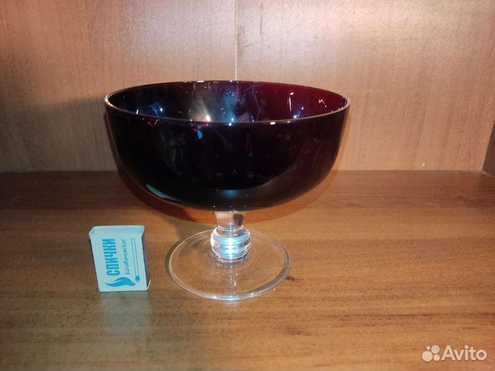 Ваза фруктовница. Богемия. Хрусталь