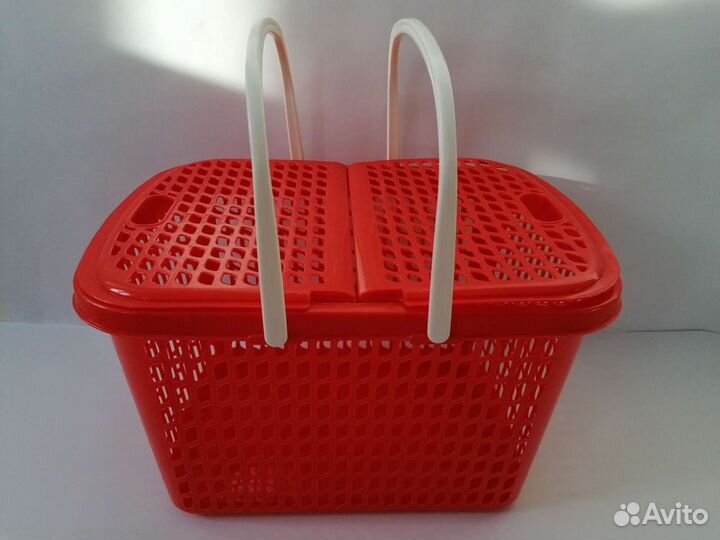 Корзина для пикника или хранения с ручками пластик