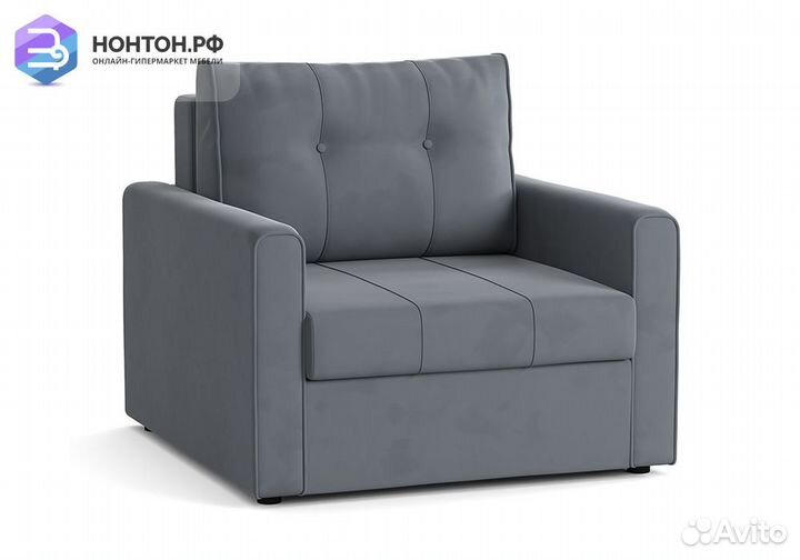 Кресло еврокнижка Лео темно-серое