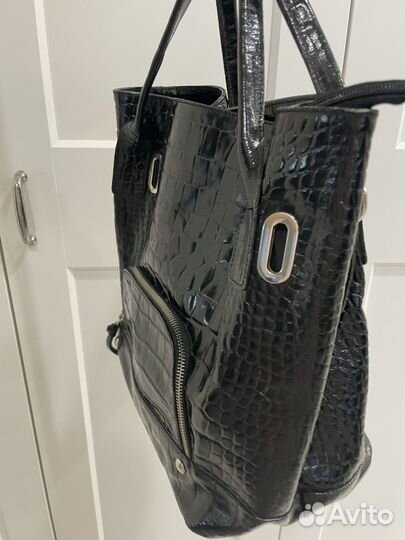 Сумка натуральная кожа италия лак