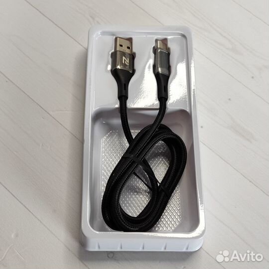 Кабель USB type-c 1м 66W с дисплеем, нейлон